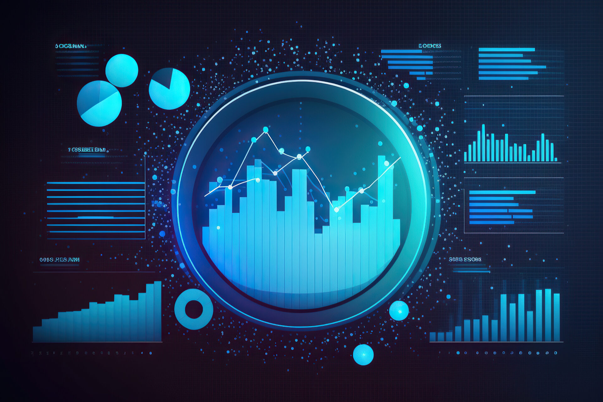 ai generated ,screen displaying multiple financial reports and g