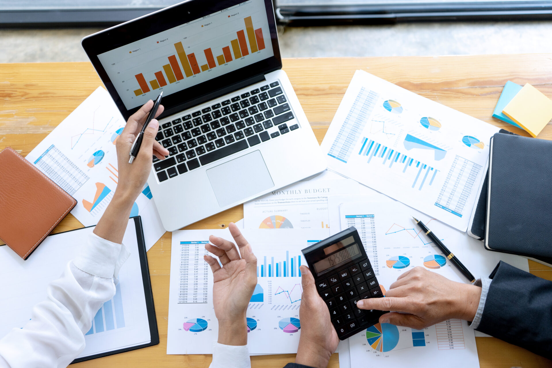 Businessman coaching office staff